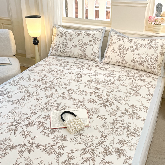 91家纺网 家纺一手货源 找家纺 绒艺席业 2025新款600D冰丝印花数码印花冰藤席赫本风系列 伊甸园