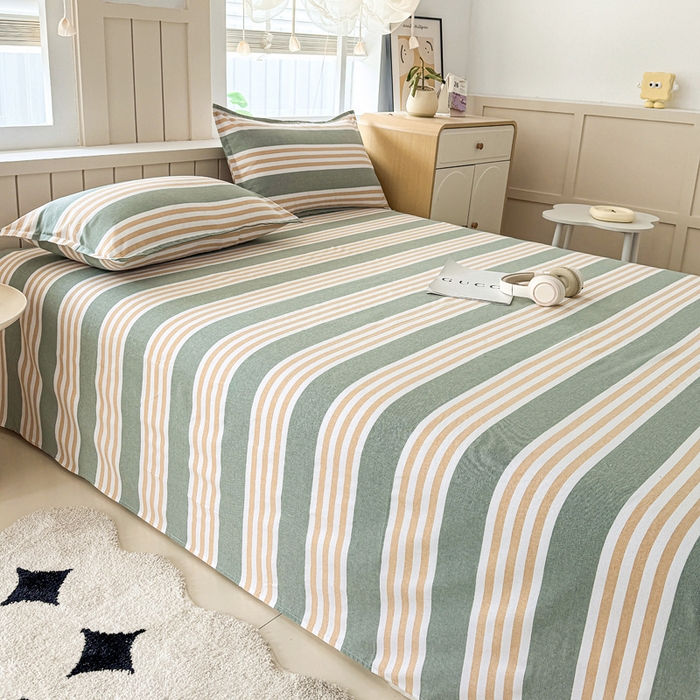 91家纺网 家纺一手货源 找家纺 2025新款全棉色织老粗布四件套 春燕