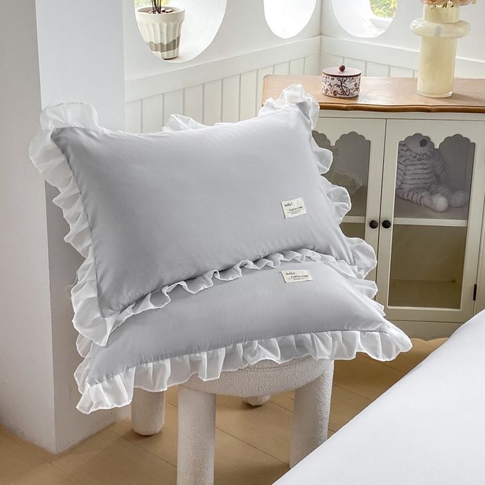 91家纺网 家纺一手货源 找家纺 红日子纺织品 2025新款韩版华夫格水洗棉四件套 绅士灰