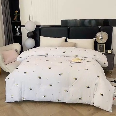 91家纺网 家纺一手货源 找家纺 芭芭棉家纺 2025新款全棉被 心心相印-白色