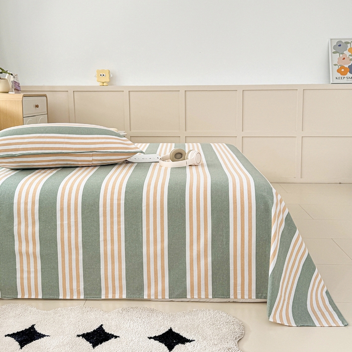 91家纺网 家纺一手货源 找家纺 2025新款全棉色织老粗布四件套 春燕