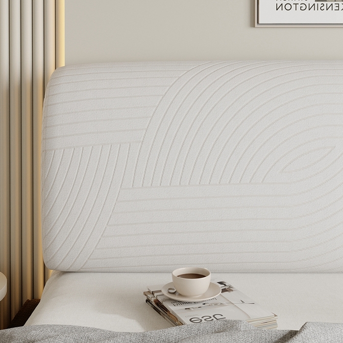 91家纺网 家纺一手货源 找家纺 沐沐2026新款流茵床头罩 亚麻白