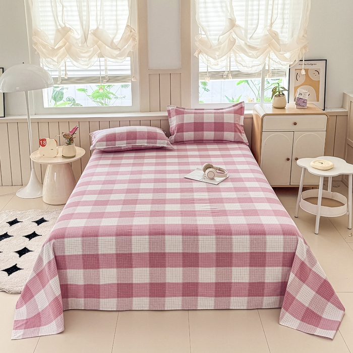 91家纺网 家纺一手货源 找家纺 2025新款全棉色织老粗布单床单 樱络