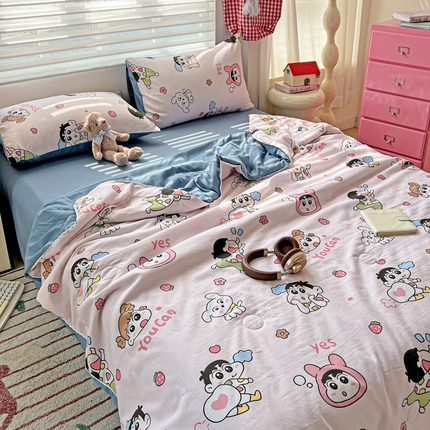 妖妖家纺2025新款糯糯夏凉被四件套夏凉被空调被 开心小新