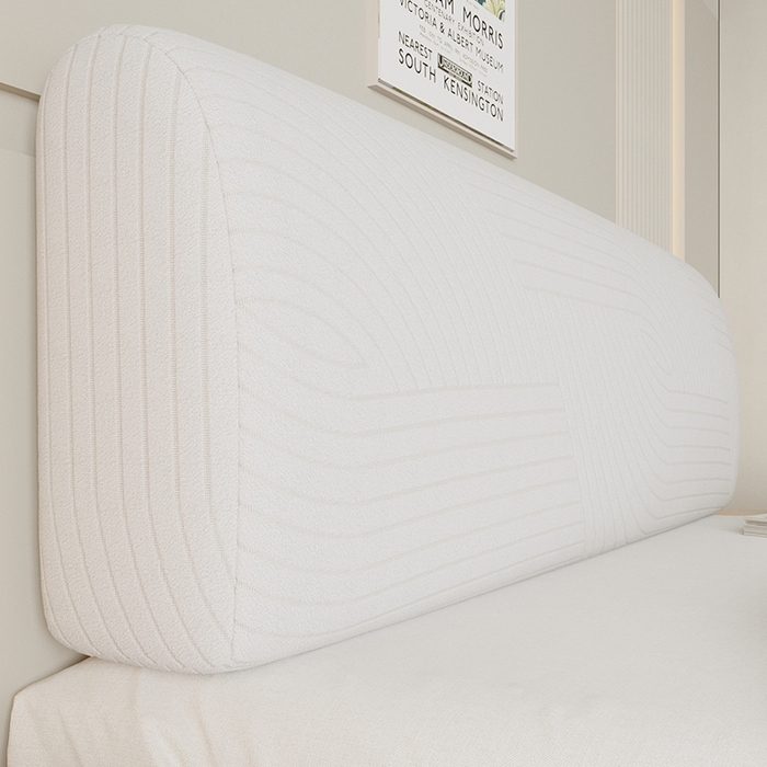 91家纺网 家纺一手货源 找家纺 沐沐2026新款流茵床头罩 亚麻白