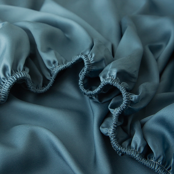 91家纺网 家纺一手货源 找家纺 简宜家居（朝初家纺） 2025新款兰精天丝单床笠 柔肌-宾利蓝