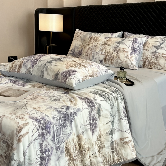 91家纺网 家纺一手货源 找家纺 花满路 2025新款成人夏被 兰亭