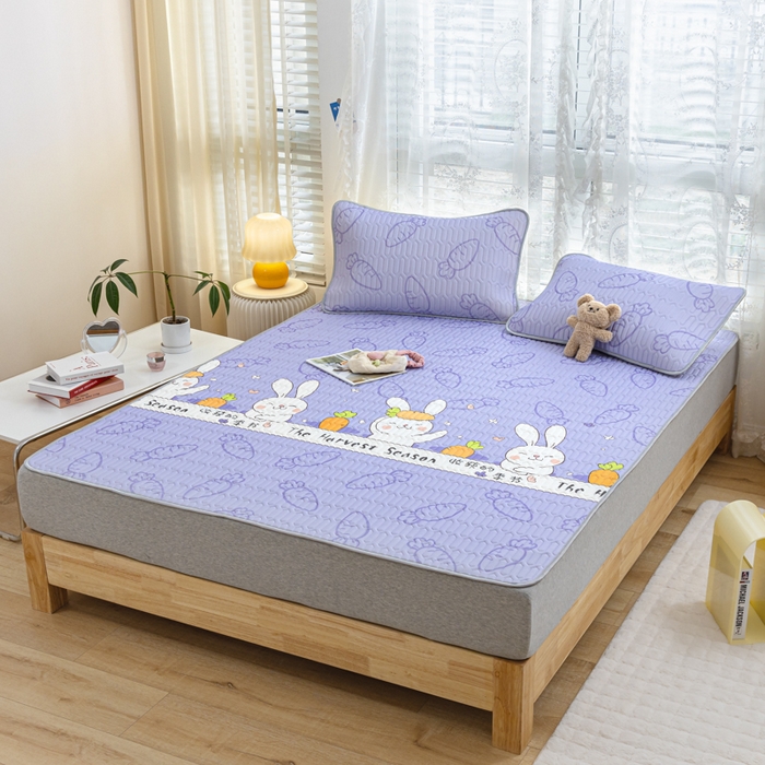 91家纺网 家纺一手货源 找家纺 默忆 2025新款凉感丝印花乳胶凉席 开心派对