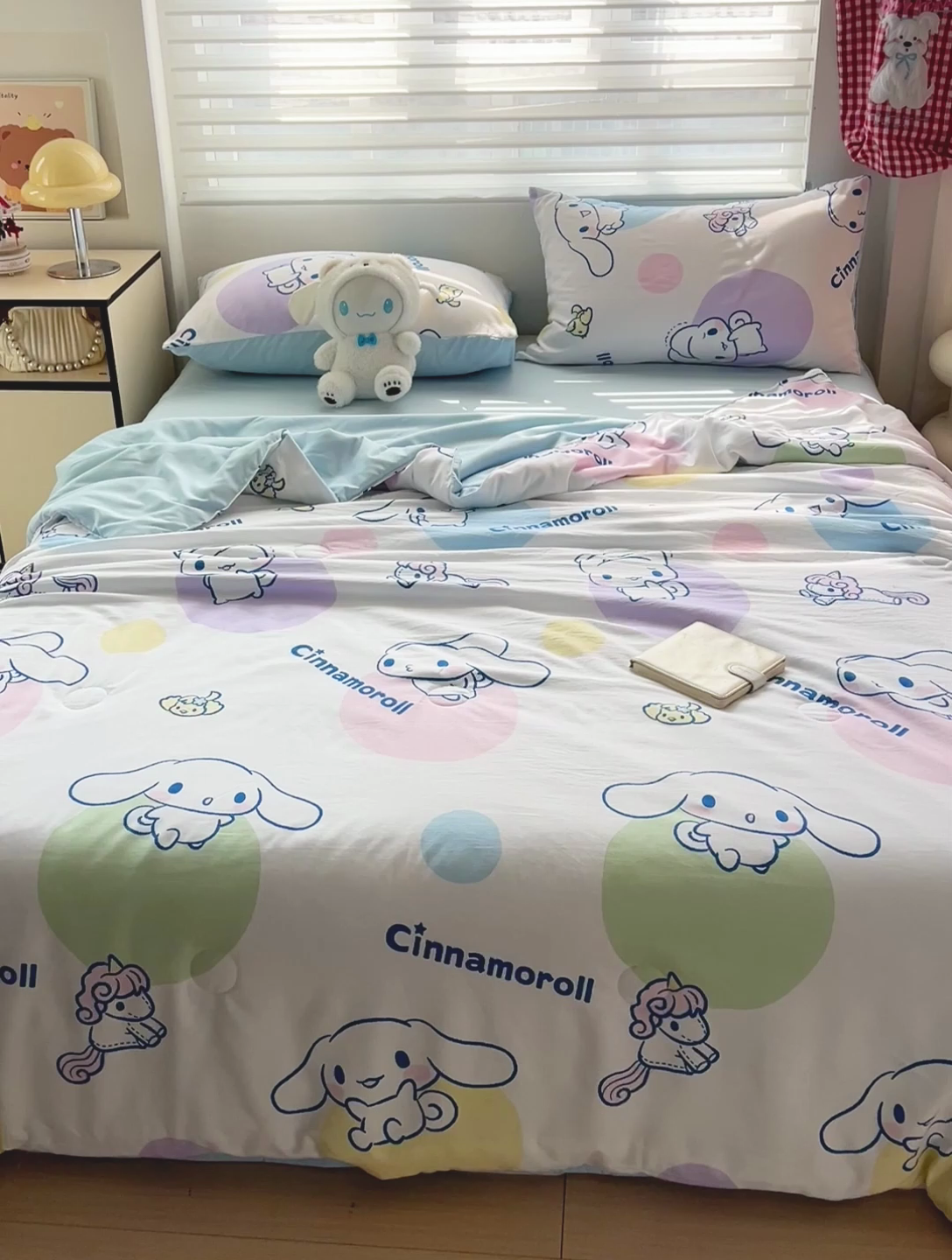 91家纺网 家纺一手货源 找家纺 妖妖家纺2025新款糯糯夏凉被四件套夏凉被空调被 可爱大耳狗