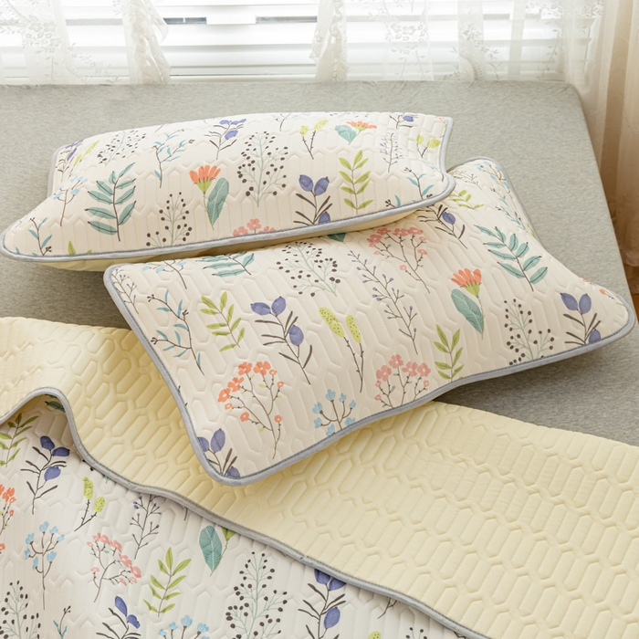 91家纺网 家纺一手货源 找家纺 默忆 2025新款凉感丝印花乳胶凉席 鸟语花香