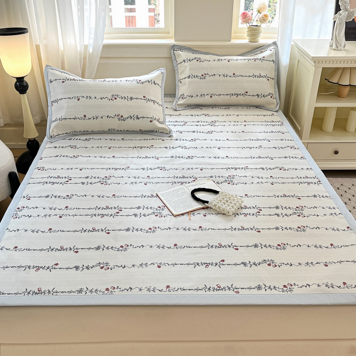 91家纺网 家纺一手货源 找家纺 （总）绒艺席业 2025新款600D冰丝印花数码印花冰藤席赫本风系列