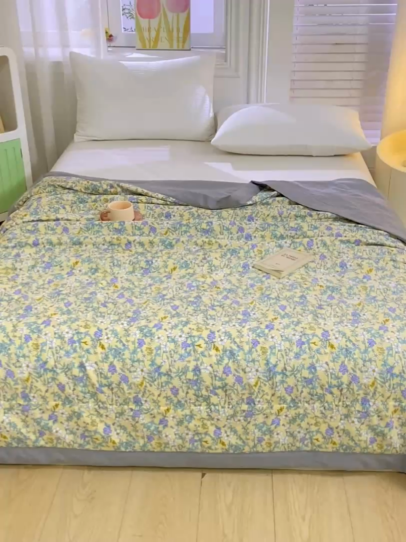 91家纺网 家纺一手货源 找家纺 锦鹭被业 2025新款A类里外全棉印花夏被 清香