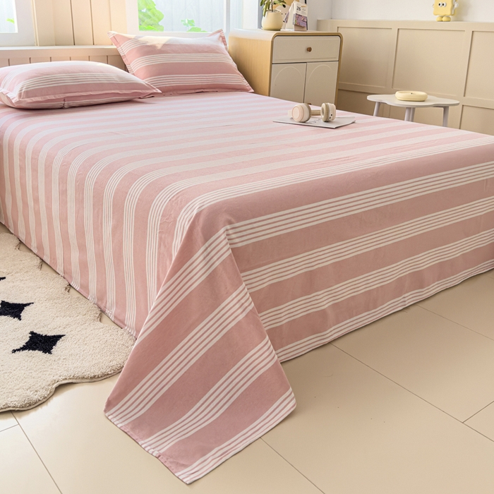 91家纺网 家纺一手货源 找家纺 2025新款全棉色织老粗布四件套 错落