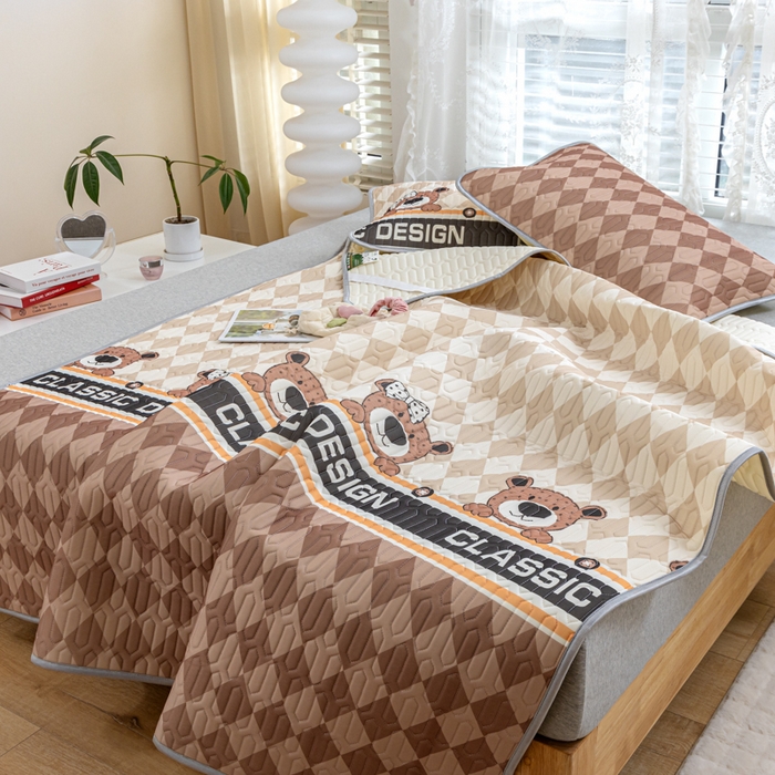 91家纺网 家纺一手货源 找家纺 默忆 2025新款凉感丝印花乳胶凉席 美好时光