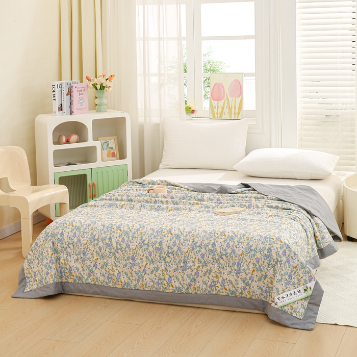 91家纺网 家纺一手货源 找家纺 锦鹭被业 2025新款A类里外全棉印花夏被 清香