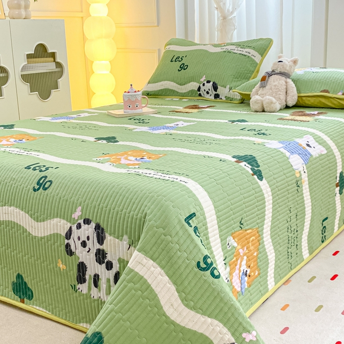 91家纺网 家纺一手货源 找家纺 （总）顺顺家纺 2025新款全棉卡通夹棉床盖