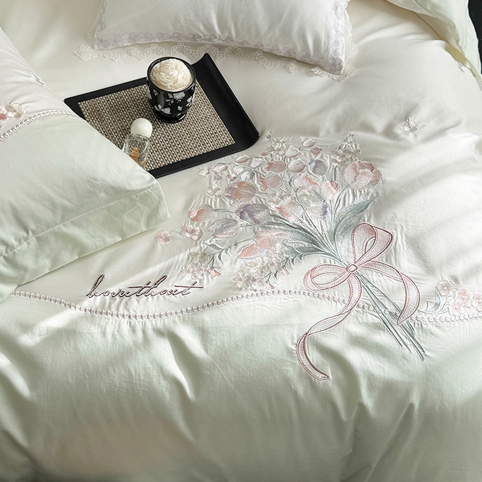 91家纺网 家纺一手货源 找家纺 优悦生活馆 2025新款全棉新疆长绒棉四件套-鸢尾花畔 控价 鸢尾花畔-夏至绿