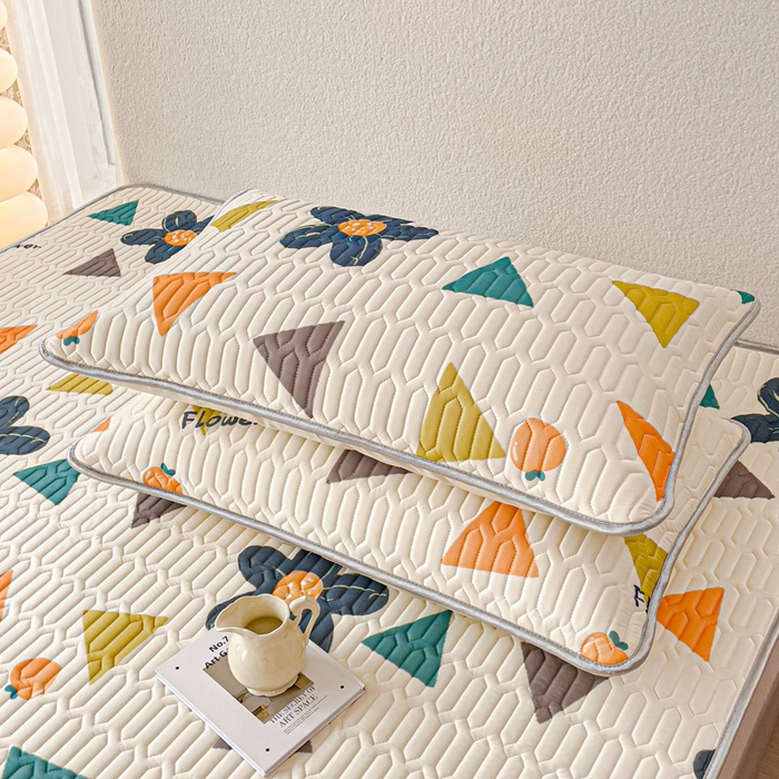 91家纺网 家纺一手货源 找家纺 默忆 2025新款凉感丝印花乳胶凉席 迷迭香