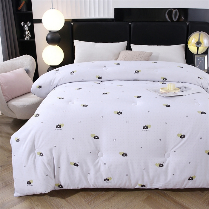 91家纺网 家纺一手货源 找家纺 芭芭棉家纺 2025新款全棉被 心心相印-白色