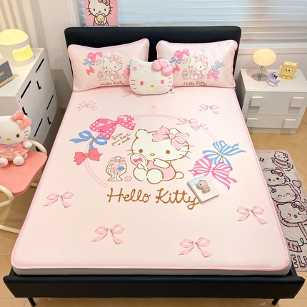 91家纺网 家纺一手货源 找家纺 （总）暮思家居 2025新款正版授权A类大版数码印花三丽鸥可机洗1200D冰丝凉席可组合针织棉夏被四件套床笠款