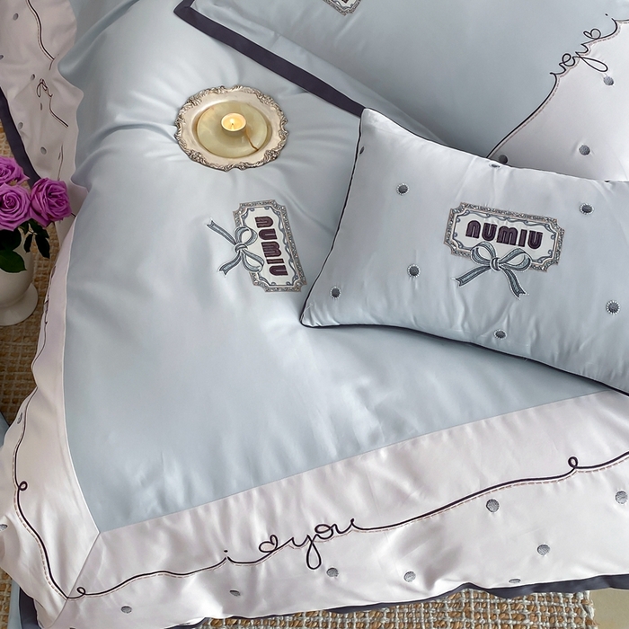 91家纺网 家纺一手货源 找家纺 品家居2025新款高支高密贡缎长绒棉四件套 觅-蓝