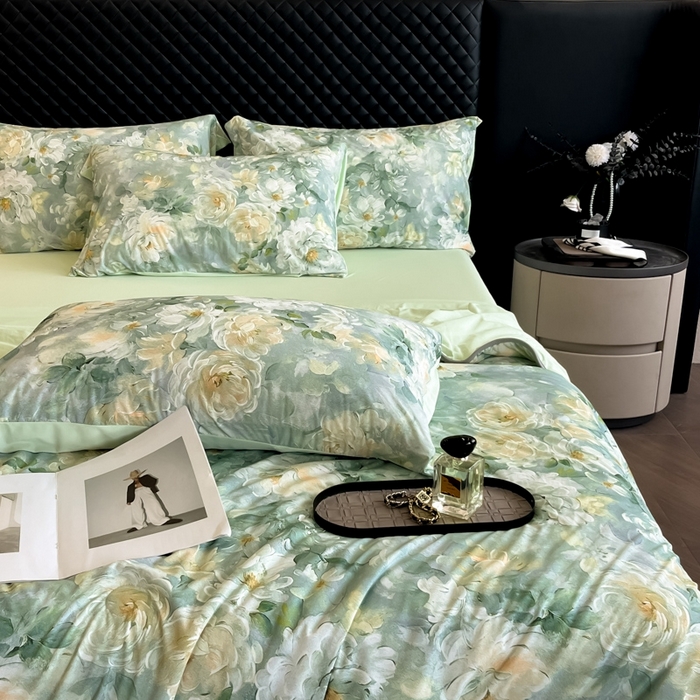 91家纺网 家纺一手货源 找家纺 花满路 2025新款成人夏被 丹青