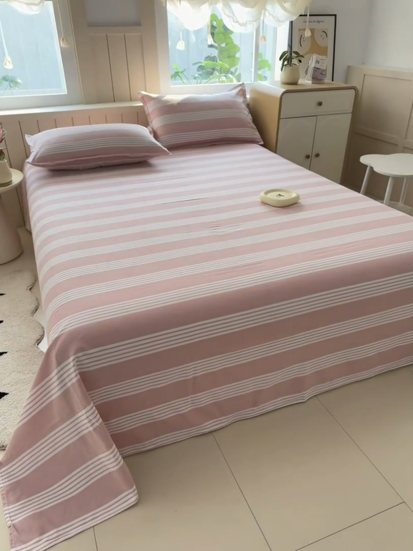 91家纺网 家纺一手货源 找家纺 2025新款全棉色织老粗布单床单 错落