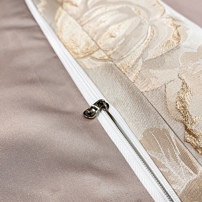 91家纺网 家纺一手货源 找家纺 富宁2025新款浮雕金丝提花刺绣四件套-恋花 麦穗咖