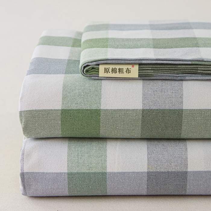 91家纺网 家纺一手货源 找家纺 2025新款全棉色织老粗布单床单 森眸