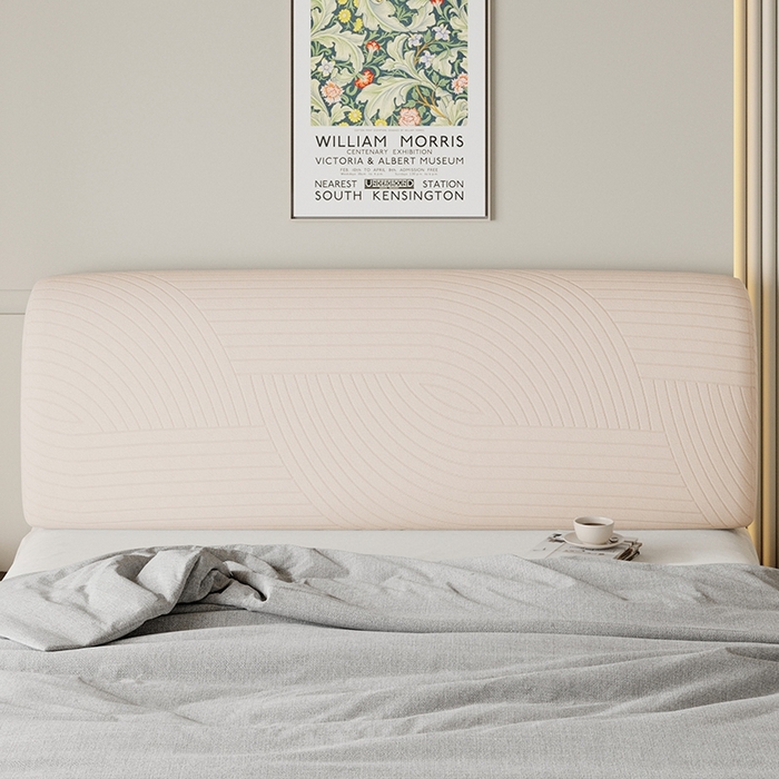 91家纺网 家纺一手货源 找家纺 沐沐2026新款流茵床头罩 亚麻白