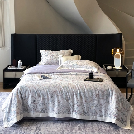 2025新款兰精天丝爱朵 床盖款夏被四件套 爱朵-丁香灰