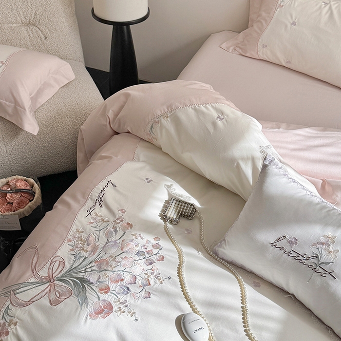 91家纺网 家纺一手货源 找家纺 （总）优悦生活馆 2025新款全棉新疆长绒棉四件套-鸢尾花畔 控价