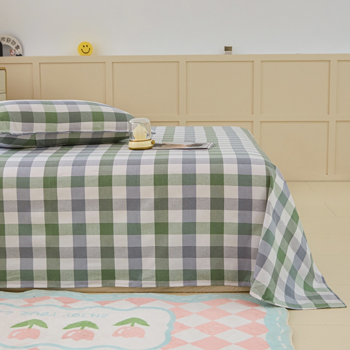 91家纺网 家纺一手货源 找家纺 2025新款全棉色织老粗布单床单 森眸