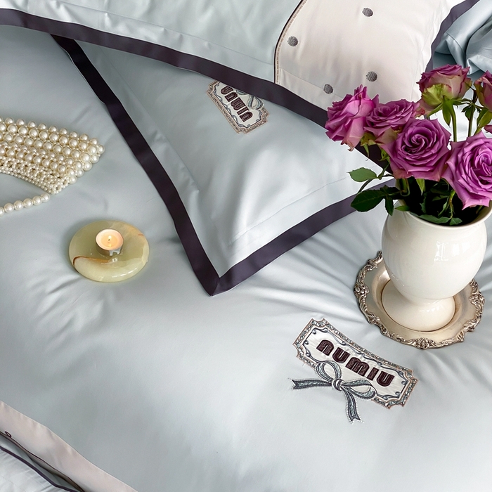 91家纺网 家纺一手货源 找家纺 品家居2025新款高支高密贡缎长绒棉四件套 觅-蓝