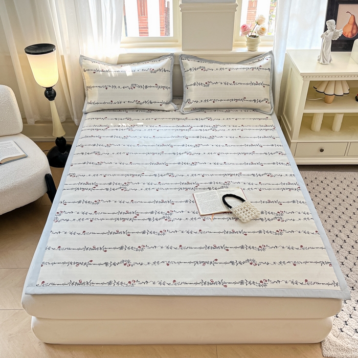 91家纺网 家纺一手货源 找家纺 （总）绒艺席业 2025新款600D冰丝印花数码印花冰藤席赫本风系列