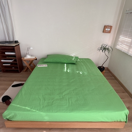 91家纺网 家纺一手货源 找家纺 （总）恋恋三季 2025新款枕套压边纯色四件套爱尔兰绿系列-单床笠