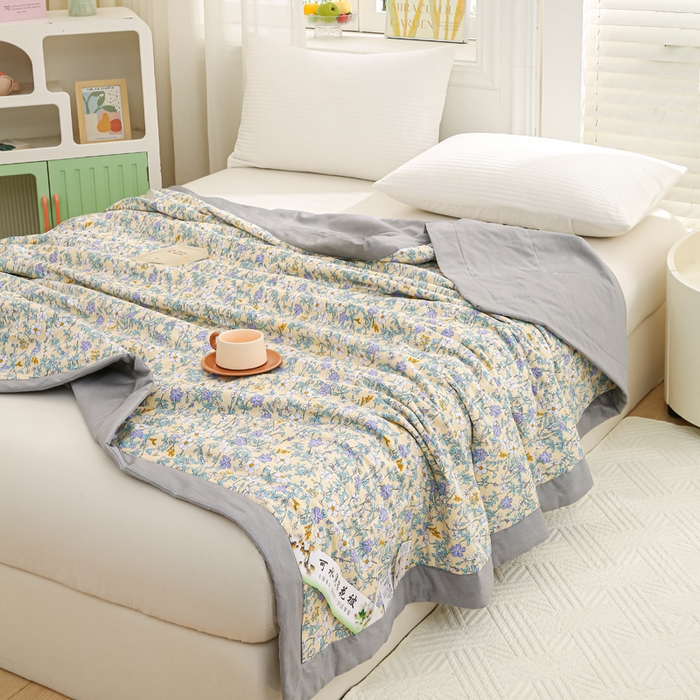 91家纺网 家纺一手货源 找家纺 锦鹭被业 2025新款A类里外全棉印花夏被 清香