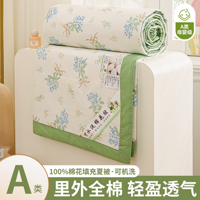 91家纺网 家纺一手货源 找家纺 （总）锦鹭被业 2025新款里外全棉印花棉花夏被纯棉夏凉被空调被棉花被