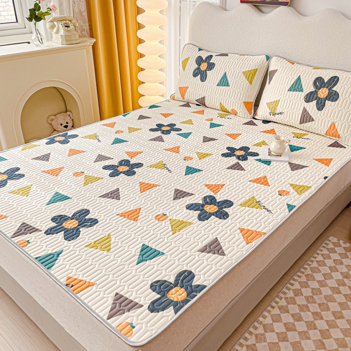 91家纺网 家纺一手货源 找家纺 默忆 2025新款凉感丝印花乳胶凉席 迷迭香