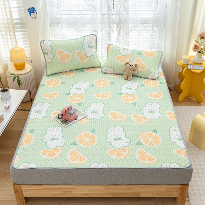 91家纺网 家纺一手货源 找家纺 默忆 2025新款凉感丝印花乳胶凉席 清凉夏日