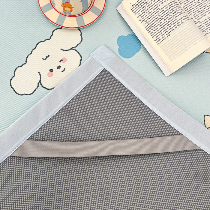 91家纺网 家纺一手货源 找家纺 绒艺席业 2025新款600D冰丝印花数码印花冰藤席卡通小清新系列 云朵狗