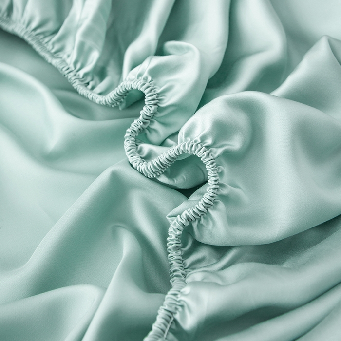 91家纺网 家纺一手货源 找家纺 简宜家居（朝初家纺） 2025新款兰精天丝单床笠 柔肌-水绿