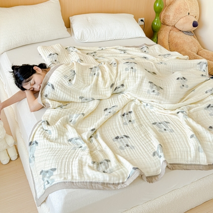 乐家毛巾被2025新款全棉六层一体超柔泡泡纱多功能毯 小考拉