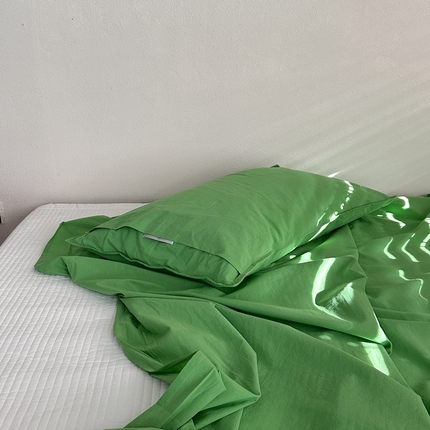 91家纺网 家纺一手货源 找家纺 （总）恋恋三季 2025新款枕套压边纯色四件套爱尔兰绿系列-单床单