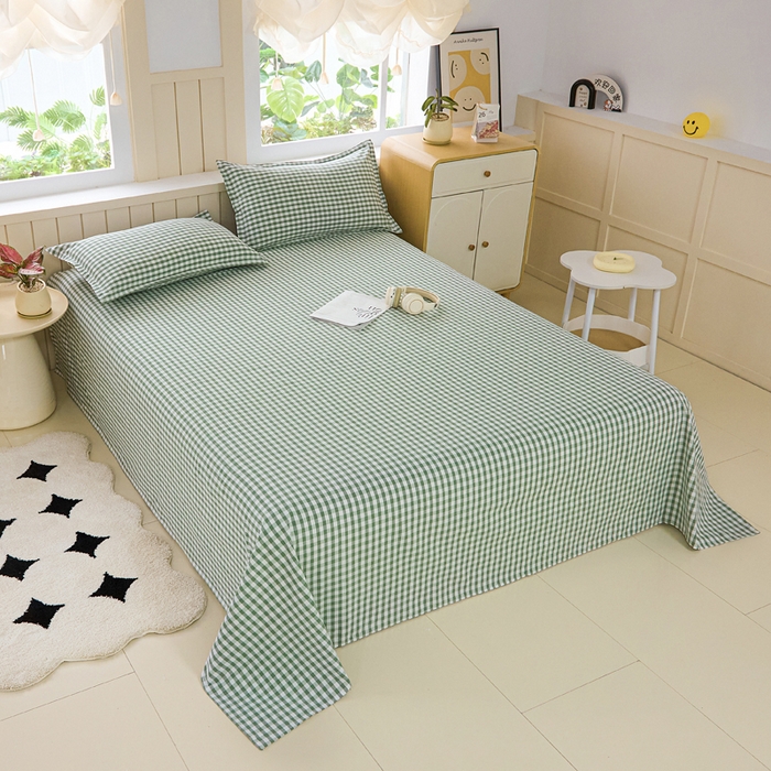 91家纺网 家纺一手货源 找家纺 2025新款全棉色织老粗布单床单 如夏