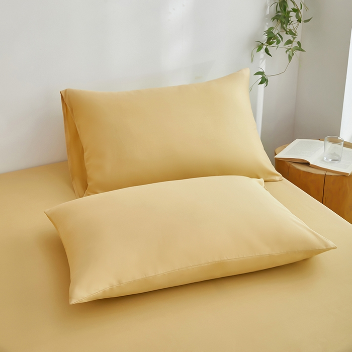 91家纺网 家纺一手货源 找家纺 艾橙家纺 2025新款正宗133x72喷气织造全棉纯棉纯色床笠三件套 米驼色