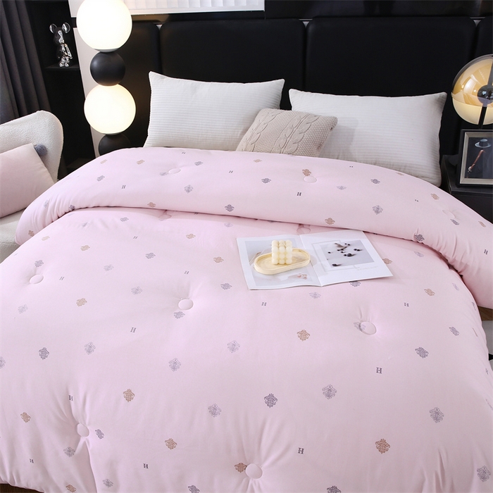 91家纺网 家纺一手货源 找家纺 芭芭棉家纺 2025新款全棉被 H-粉色