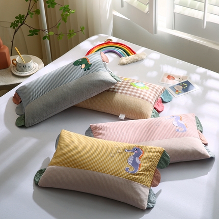 2025全棉水洗棉贴布绣儿童荞麦枕头幼儿园学生枕芯 主图