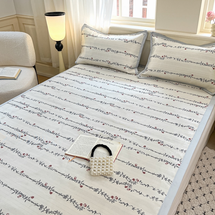 91家纺网 家纺一手货源 找家纺 （总）绒艺席业 2025新款600D冰丝印花数码印花冰藤席赫本风系列