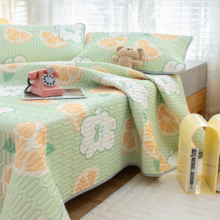 91家纺网 家纺一手货源 找家纺 默忆 2025新款凉感丝印花乳胶凉席 清凉夏日